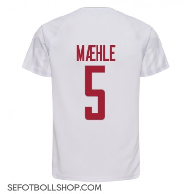 Billiga Danmark Joakim Maehle #5 Borta fotbollskläder VM 2022 Kortärmad